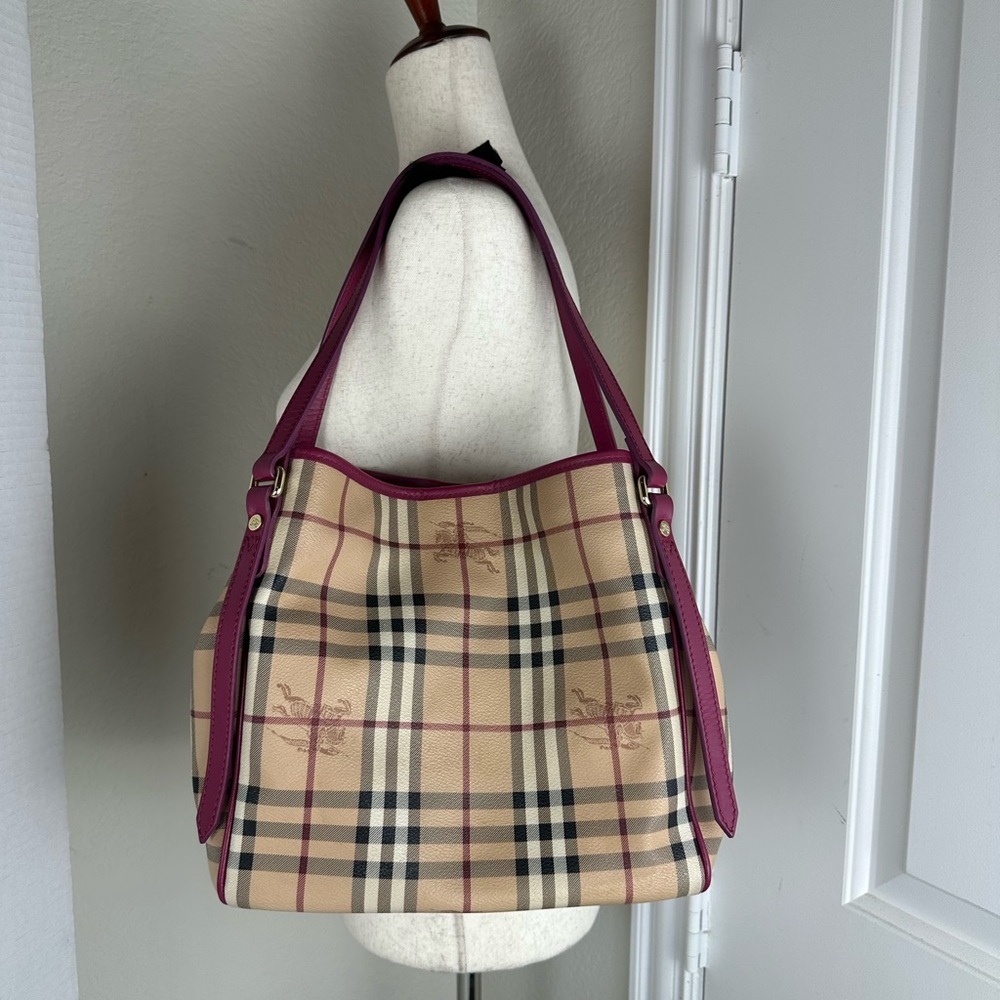 BURBERRY NOVA CHECK SHOULDER BAG COATED CANVAS MADE IN ITALY - Picture 11 of 11